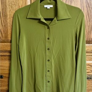 Vince. Size Medium Olive Green Button Down Long sleeve Top/Shirt